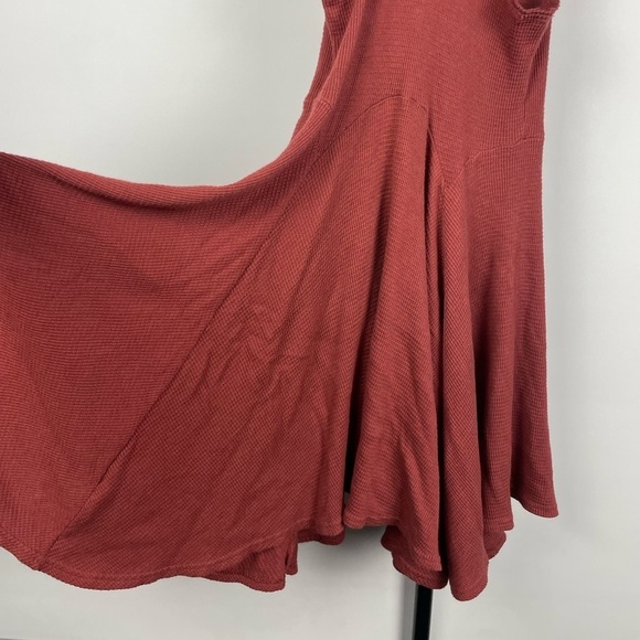 BDG Red Racerback Penelope Waffle Knit Fit + Flare Dress - Picture 7 of 10